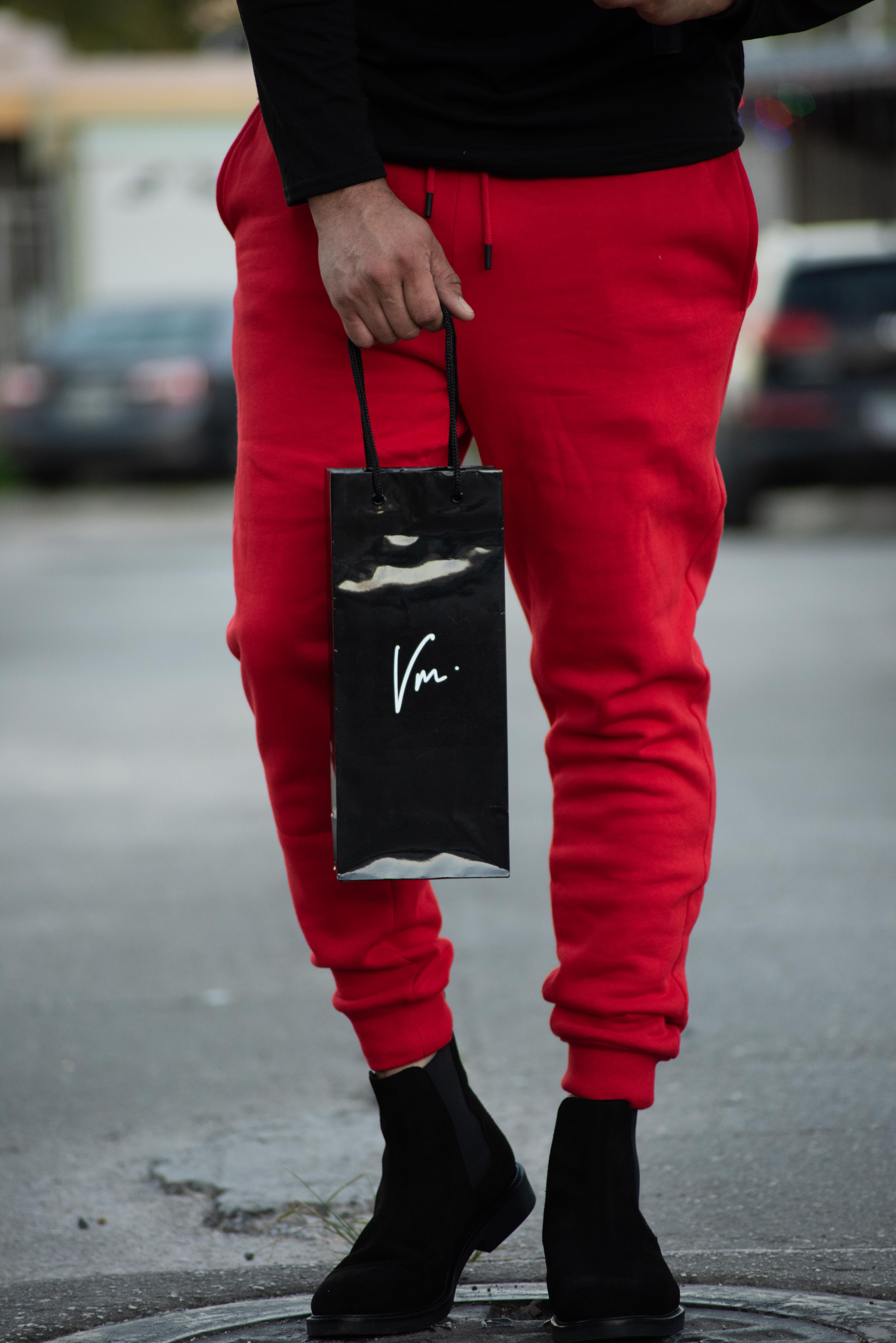 Wine red joggers sale